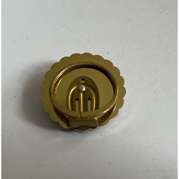 Vintage W Germany Filigree Scarf Clip Gold Tone 1.5" Round - Picture 4 of 5